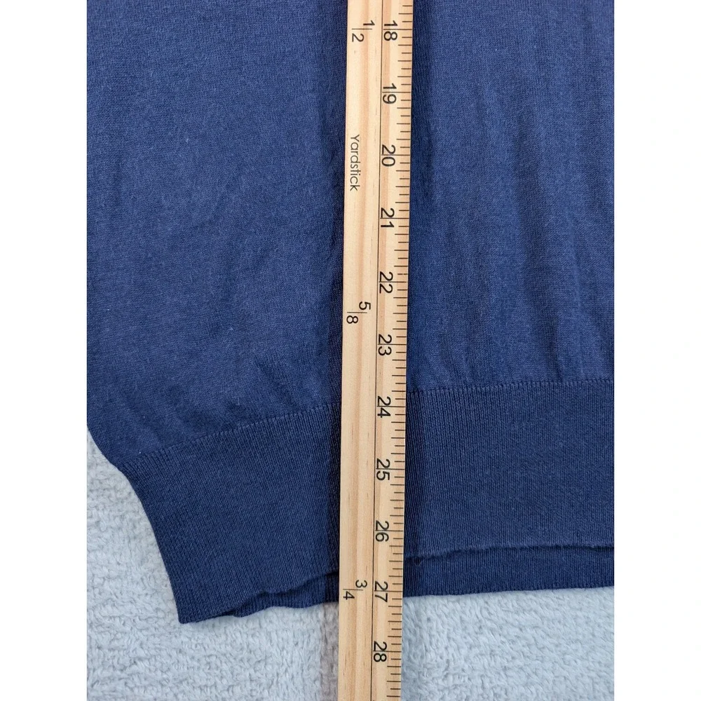 Peter Millar Crown Soft Blue Cotton Silk‎ Quarter Zip Sweater Mens Large L